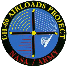 UH-60 Airloads project Logo showing rotor blades and wind lines