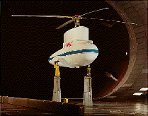 image of the Rotor Test Apparatus in the 40 y 80 foot wind tunnel