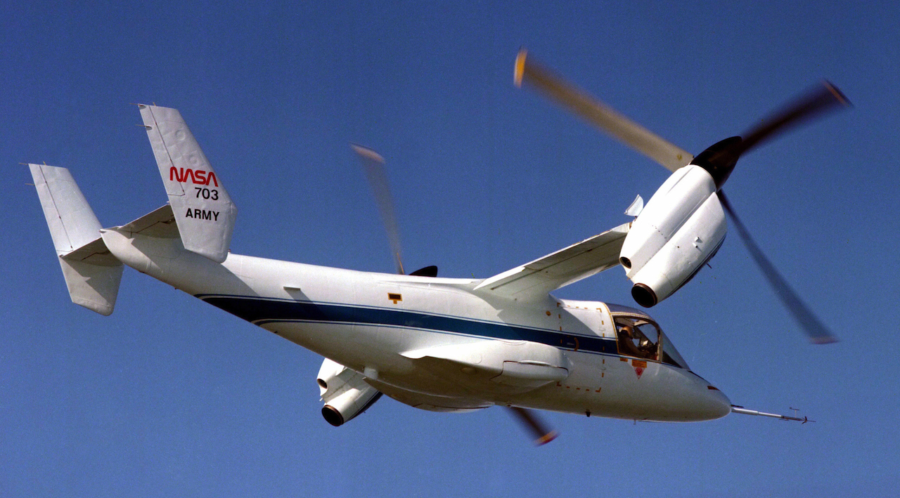 Image of XV-15 about to land on the runway
